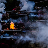 Buy canvas prints of Firing Muskets by David Buckland