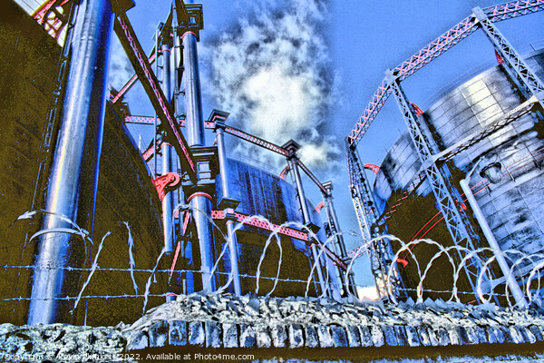 Old Pancras Gas holders Picture Board by Kevin Plunkett