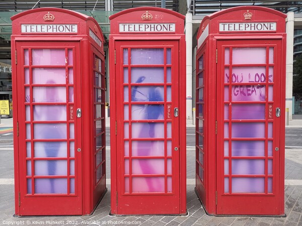 Red Telephone Booth  Picture Board by Kevin Plunkett