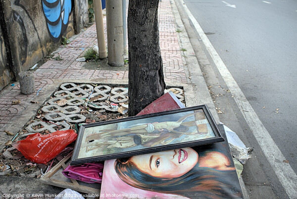 Ho Chi Minh City Sidewalk Trash Picture Board by Kevin Plunkett