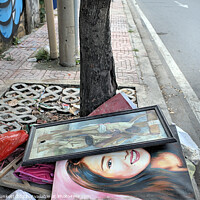 Buy canvas prints of Ho Chi Minh City Sidewalk Trash by Kevin Plunkett