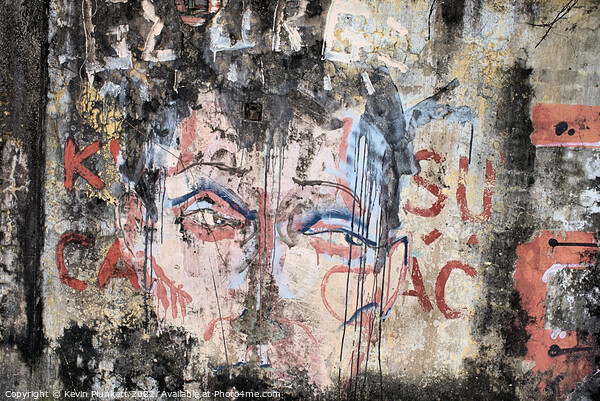 Saigon Wall Graffiti Picture Board by Kevin Plunkett