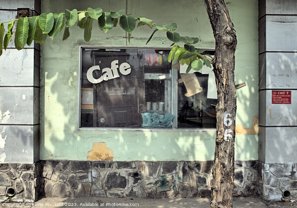 Abandoned street Cafe Picture Board by Kevin Plunkett