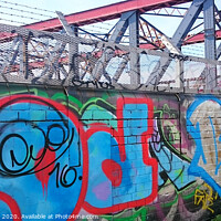 Buy canvas prints of Grand Union Canal Graffiti by Kevin Plunkett