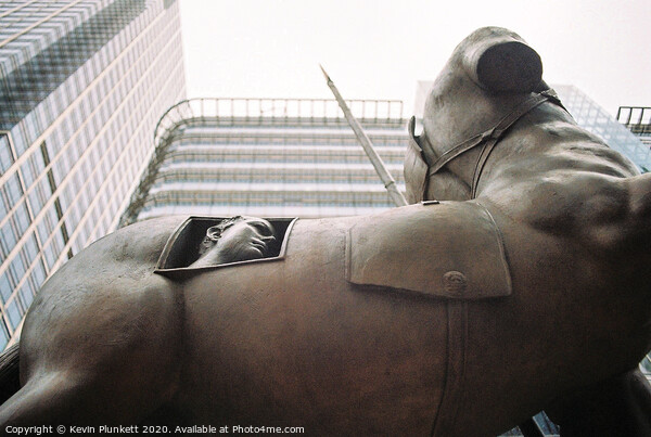 Canary Wharf. Centauro Bronze Statue by Igor Mitoraj Picture Board by Kevin Plunkett
