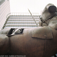 Buy canvas prints of Canary Wharf. Centauro Bronze Statue by Igor Mitoraj by Kevin Plunkett