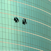 Buy canvas prints of Bangkok Window Cleaners  by Kevin Plunkett