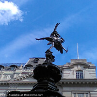 Buy canvas prints of Statue of Eros. Piccadilly Circus by Kevin Plunkett