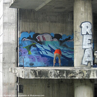 Buy canvas prints of Bangkok Graffiti Artist  by Kevin Plunkett