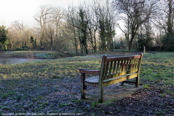 A Cold Winter Day. Forgotten Bench. Picture Board by Kevin Plunkett