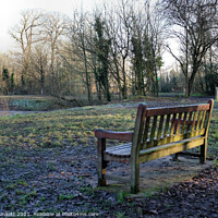 Buy canvas prints of A Cold Winter Day. Forgotten Bench. by Kevin Plunkett