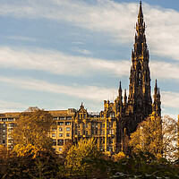 Buy canvas prints of Scott Monument in autumn colours by Danilo Cattani