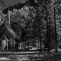 Buy canvas prints of Yosemite Chapel in black and white by harry van Gorkum