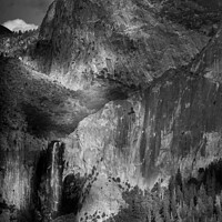 Buy canvas prints of Bridalveil Falls Yosemite in black and white by harry van Gorkum