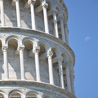 Buy canvas prints of Leaning tower of Pisa and a half Moon by Efraim Gal