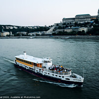 Buy canvas prints of Danube cruiser at Budapest by Efraim Gal