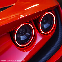 Buy canvas prints of Ferrari rear lights by Efraim Gal