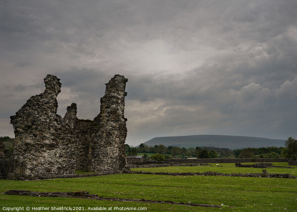 Pendle Hill from Sawley Abbey, Lancashire Picture Board by Heather Sheldrick