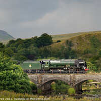 Buy canvas prints of Royal Scot steam engine passing Pen-y-Ghent by Heather Sheldrick
