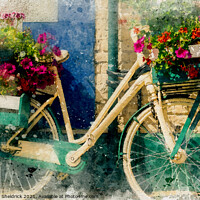 Buy canvas prints of Old bicycle with flowers by Heather Sheldrick