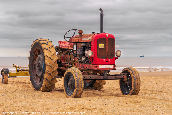 Red Nuffield Tractor Picture Board by Heather Sheldrick
