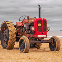 Buy canvas prints of Red Nuffield Tractor by Heather Sheldrick