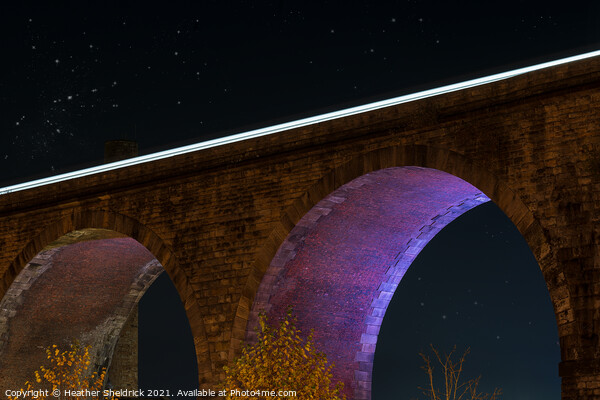 Night Train Over Burnley Viaduct Picture Board by Heather Sheldrick