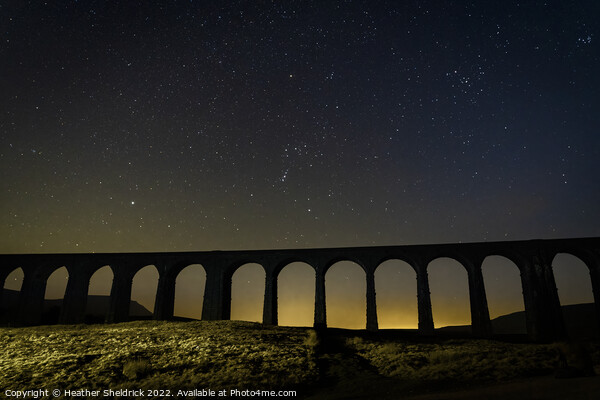 Ribblehead Viaduct One Spring Night Picture Board by Heather Sheldrick