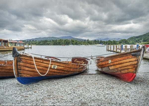 Rowing Boats on Windermere Picture Board by Heather Sheldrick