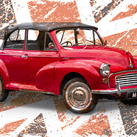 Buy canvas prints of Classic Red British Morris Minor Car by Heather Sheldrick