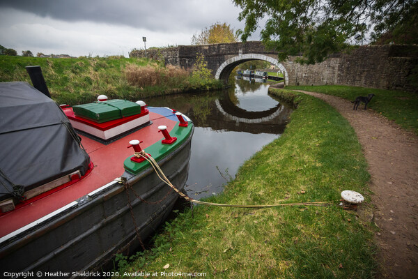 Barge moored on Leeds and Liverpool Canal at Barno Picture Board by Heather Sheldrick