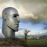 Buy canvas prints of Duck Pond Head Sculpture, Barnoldswick by Heather Sheldrick