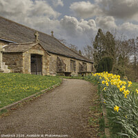 Buy canvas prints of Ghyll Church Barnoldswick with Daffodils by Heather Sheldrick