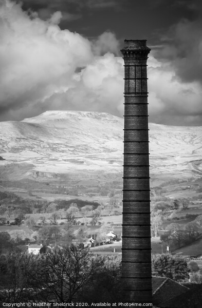 Ingleborough and Mill Chimney Picture Board by Heather Sheldrick