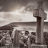 Buy canvas prints of Pendle Hill from Downham Church Doorway by Heather Sheldrick
