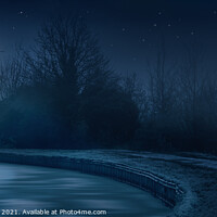 Buy canvas prints of Moonlit canal by Heather Sheldrick