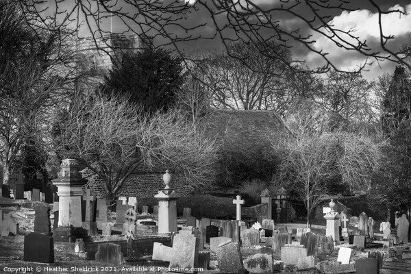 Cemetery Black and White Picture Board by Heather Sheldrick
