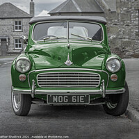 Buy canvas prints of Morris Minor in Green by Heather Sheldrick