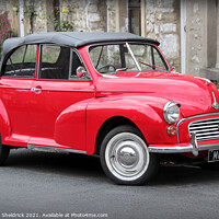 Buy canvas prints of Morris Minor 1000 in Red by Heather Sheldrick