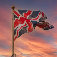 Buy canvas prints of Union Jack at sunrise by Heather Sheldrick