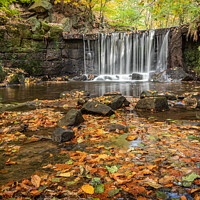 Buy canvas prints of Autumn Waterfall by Lesley Moran
