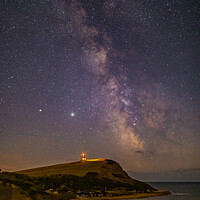 Buy canvas prints of Milky Way over Kimmeridge Bay, Dorset by Lesley Moran