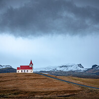Buy canvas prints of Ingjaldsholl Church, Snaefellsnes Iceland by Lesley Moran