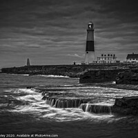 Buy canvas prints of Portland bill Lighthouse Black and White by Dave Sibley