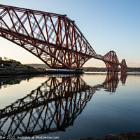 Buy canvas prints of Reflections of the Iconic Forth Rail Bridge by Ken Hunter