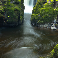 Buy canvas prints of Rumbling Bridge Gorge Waterfall by Ken Hunter