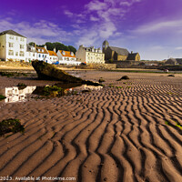 Buy canvas prints of Reflections at Salmon Rock (Kinghorn Beach) by Ken Hunter