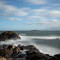 Buy canvas prints of Calmed Whitewater Around Craggy Foreshore by Ken Hunter