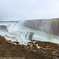 Buy canvas prints of   The Gullfoss Waterfall, Iceland by Ken Hunter