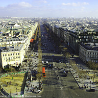 Buy canvas prints of Champs-Élysées, Paris from the Arc De Triomphe by Ken Hunter